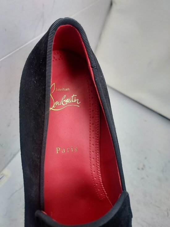 CHRISTIAN LOUBOUTIN Black Dandelion Strass Suede Logo Loafer main image 4